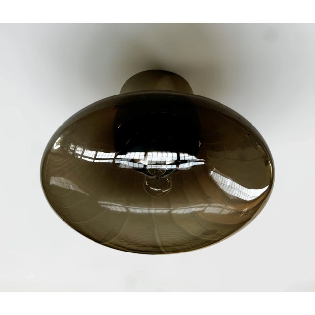 Fabio Ltd 21st Century Polished Nickel and Smoky Uno Flush Mount by Fabio LTD For Sale - Image 4 of 7