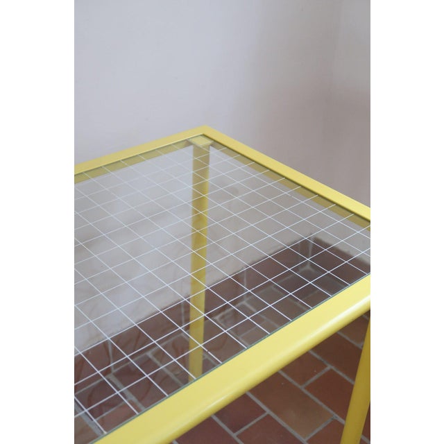 Giandomenico Belotti Yellow Lacquered Metal Desk attributed to Giandomenico Belotti for Fly Line, Italy, 1970s For Sale - Image 4 of 12