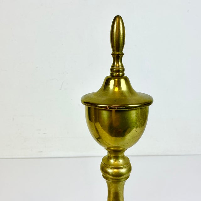 Mid-Century Traditional Federal Arts & Crafts Brass Andirons - A Pair For Sale - Image 10 of 12
