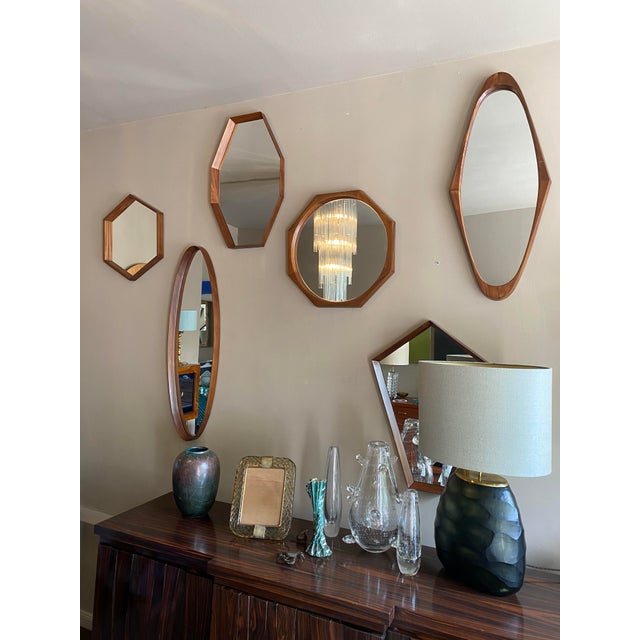 Vintage Wall Mirrors by Franco Campo & Carlo Graffi for Home Turin, 1960, Set of 6 For Sale - Image 4 of 9