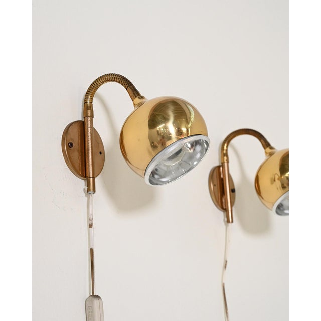 Brass Wall Lamps by Möllers Armatur Eskilstuna, 1950s, Set of 2 For Sale - Image 4 of 11