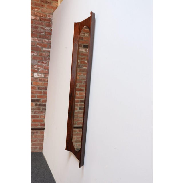 Mid-Century Modern Vintage Italian Modern Rosewood Wall Mirror Designed by Donati for Stil Glass For Sale - Image 3 of 12