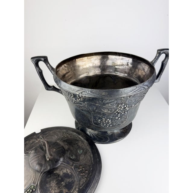 Antique Art Nouveau German Pewter Soup Tureen from B&G Imperial Zinn, 1900 For Sale - Image 11 of 18