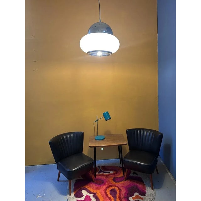 Saturn Suspension in Chrome and Opaline Glass, 1970s For Sale - Image 6 of 6