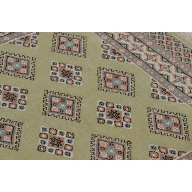 1970s Vintage Bokhara Rug in Soft Sage Green With Geometric Patterns - Rug & Kilim For Sale - Image 5 of 8