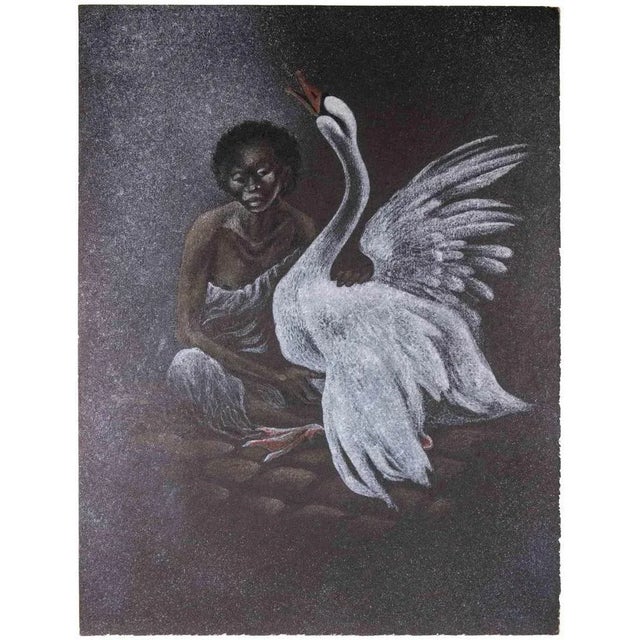 The Swan Song is an original mixed media drawing, realized by Bernadette Kelly in 1980s. Not signed. The artist depicts a...