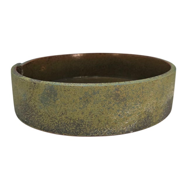 Late 20th Century Japanese Stoneware Ikebana Suiban With Variegated Glaze For Sale - Image 4 of 13