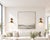 Contemporary Antique Brass Cone Wall Sconces With Wide Metal Shades and Curved Arms - Pair For Sale - Image 3 of 12