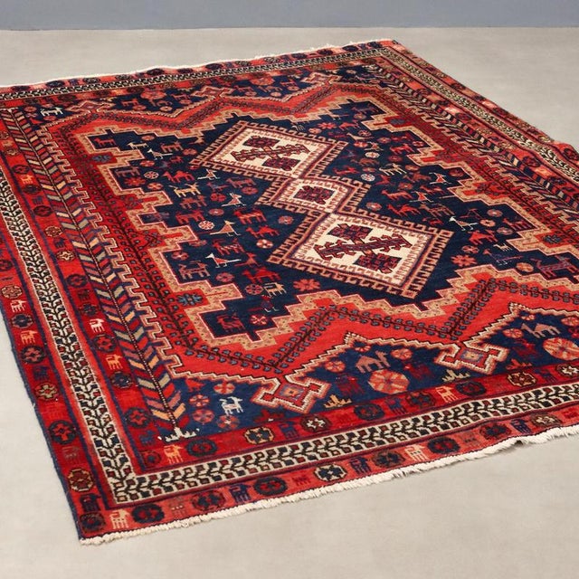 Middle Easter Afshary Rug For Sale - Image 9 of 9