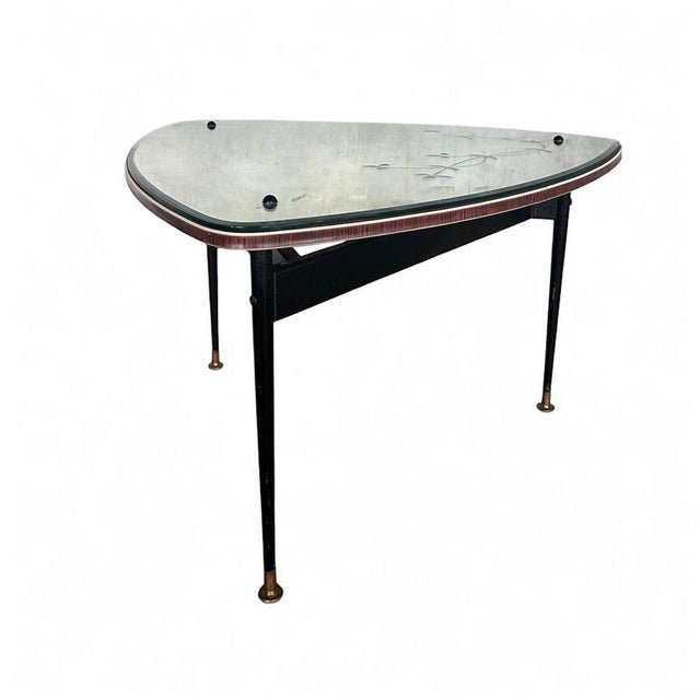 Mid-Century Modern Atomic Mirrored Coffee Table with Glass Top For Sale - Image 5 of 5