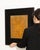 This 1960s painting from Italy is a painting, housed in a wood frame. It is distinguished by its geometric motifs, a...