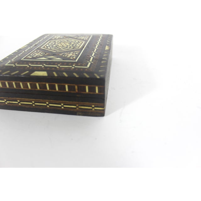 Vintage Inlaid Wood Bone Inlay Box For Sale - Image 9 of 14