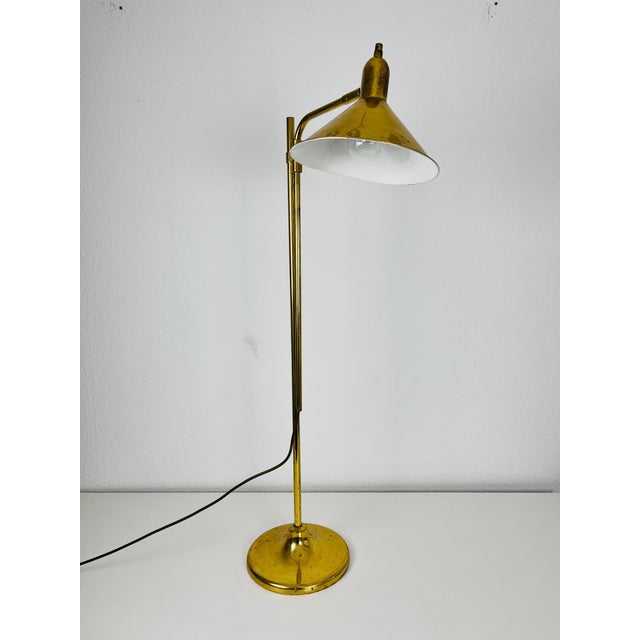 Mid-Century Modern Brass Adjustable Floor Lamp, 1970s, Germany For Sale - Image 3 of 10