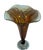 Signed Art Glass Amber Pulled Feather Pattern Trumpet Vase For Sale - Image 9 of 10