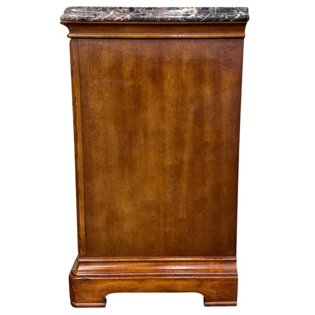 1980s Henredon French Provincial 3-Drawer Commode Chest With Italian Marble Top For Sale - Image 10 of 13