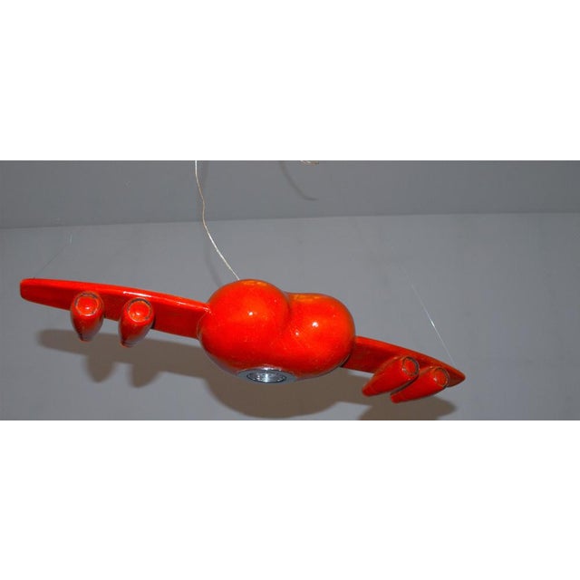 Hanging Lamp in Red Plastic For Sale - Image 6 of 14