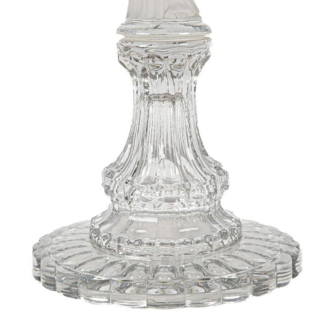 Mid 20th Century Mid-Century Neoclassical Crystal Figural Table Lamp With Frosted Glass Goddess on Crystal Base For Sale - Image 4 of 5