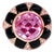 Late 20th Century Size 7 14K Pink Rose Gold Amethyst Onyx Diamond Cocktail Ring For Sale