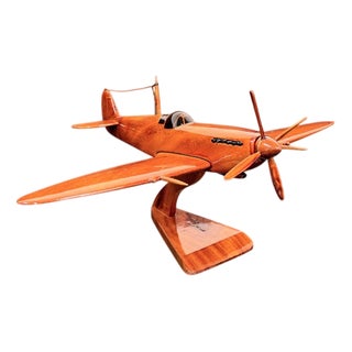 English Mahogany Spitfire Aircraft Model For Sale