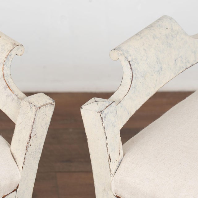 Pair, Early 20th Century Swedish White Gustavian Tabouret Stools For Sale - Image 11 of 14