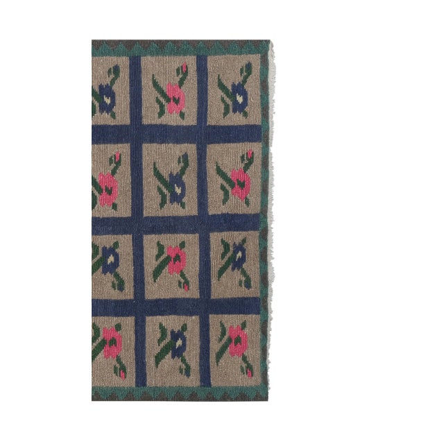Colorful Vintage Checkered Tulu Rug - Soft Wool Pile For Sale - Image 4 of 12