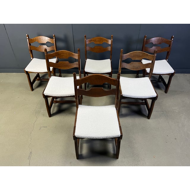Wood Vintage Brutalist Dining Chairs, 1960s, Set of 6 For Sale - Image 7 of 9