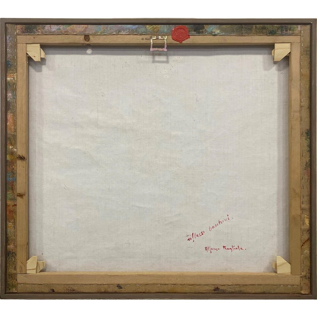 "Woodland Reflections" is a vibrant contemporary painting by Alfonso Pragliola that captures the poetic atmosphere of a...