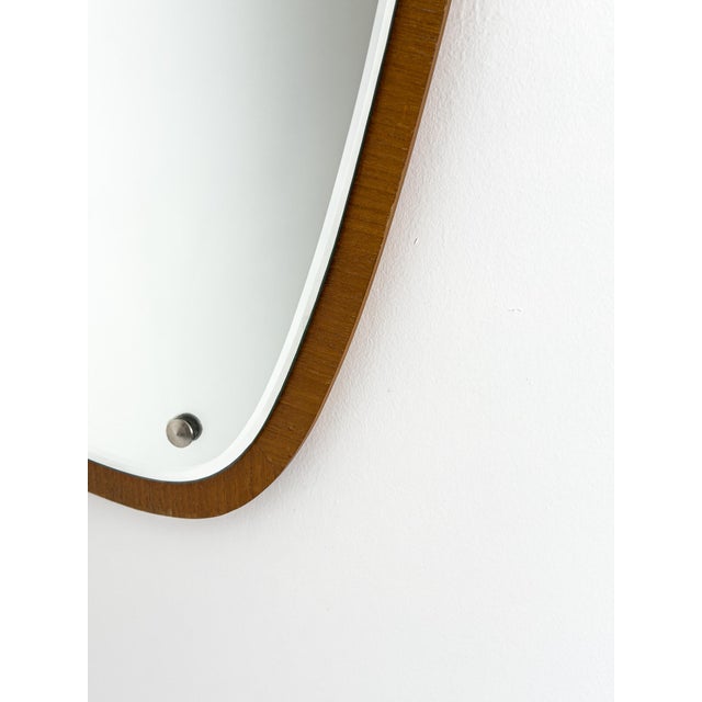 Swedish Modern Organic Shaped Wall Mirror in Teak, Sweden, 1950s For Sale - Image 6 of 7