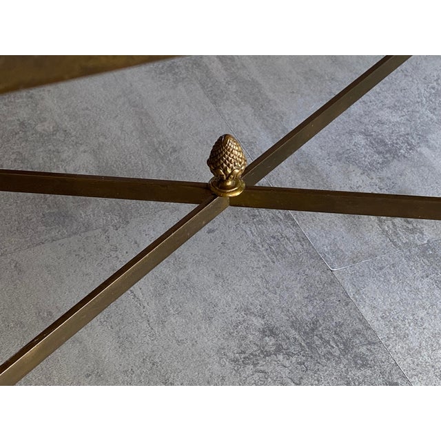 Vintage Coffee Table in White and Grey Marble with Gilt Brass Metal Frame, 1960s For Sale - Image 18 of 18