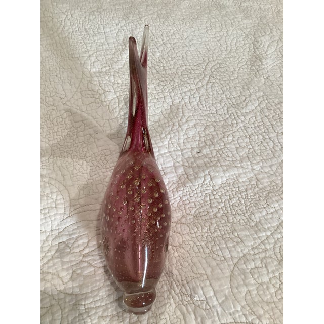 Metal Flavio Poli Designed Fish Made by Archimedean Seguso . Murano Art Glass Ruby/Gold Color With Gold Leaf Inclusions Plus Bullicante Bibles. For Sale - Image 7 of 8