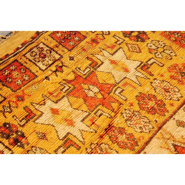 Textile 1960s Moroccan Vintage Ethnic Orange Organic Wool Rug Africa For Sale - Image 7 of 8