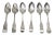 Set of Six Mismatched Coin Silver Spoons For Sale