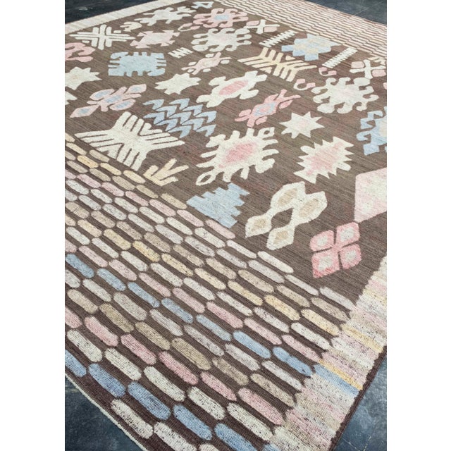 Turkish Turkish Kilim Oriental Handmade Flatweave 10'10" x 14'2" #18561 For Sale - Image 3 of 8
