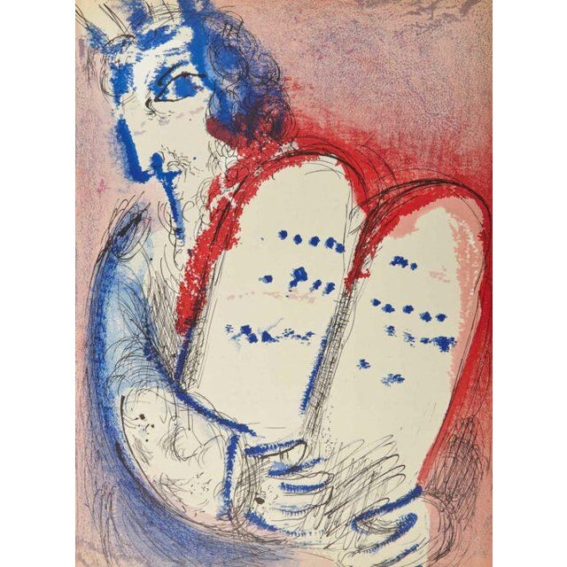 Title: Moses 2 Artist: Marc Chagall Medium: Original Lithograph Marks: Not signed, not numbered Printed: by Mourlot,...