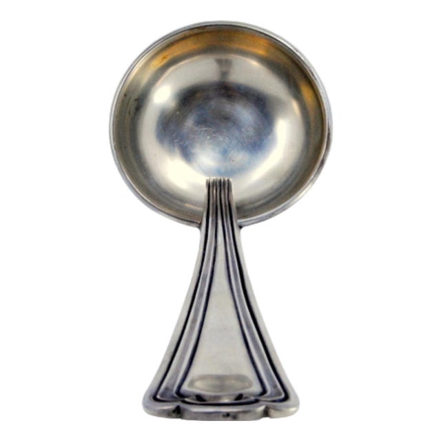 Silver Soup Ladle with Raised Grooves For Sale