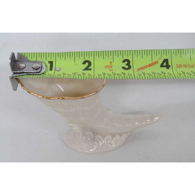 Lenox China Decorative Porcelain Cornucopia Made in Usa With 24k Gold Trim 4928b For Sale - Image 10 of 12