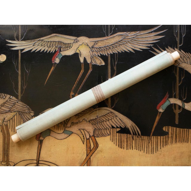 "Raccoons Under the Moon" by Mochizuki Seiho, Miji Japanese Silk Scroll Painting For Sale - Image 16 of 18