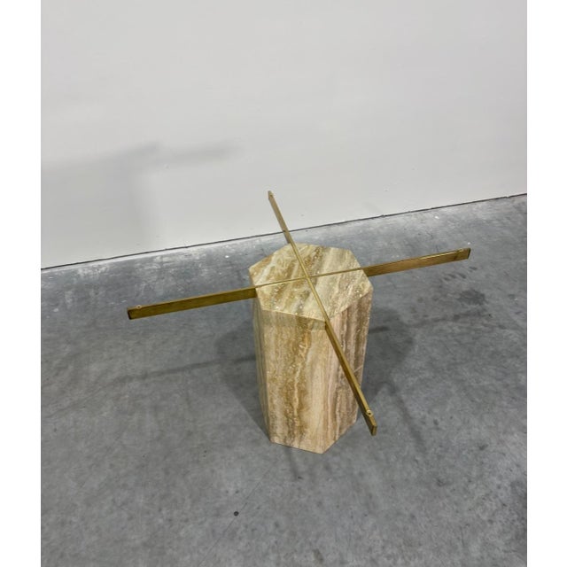 Postmod Italian Marble Glass Dining Table For Sale - Image 9 of 10