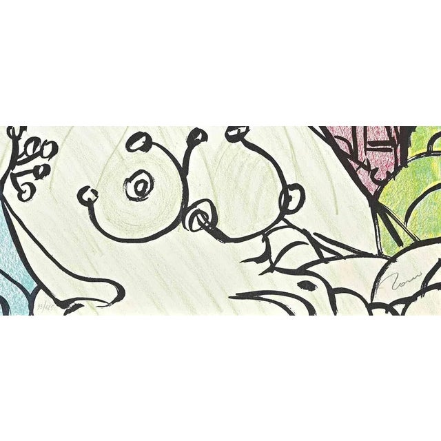 Poppea II is a lithograph realized by Tono Zancanaro in 1981. Hand-signed. numbered. Edition 125 prints. Good conditions....