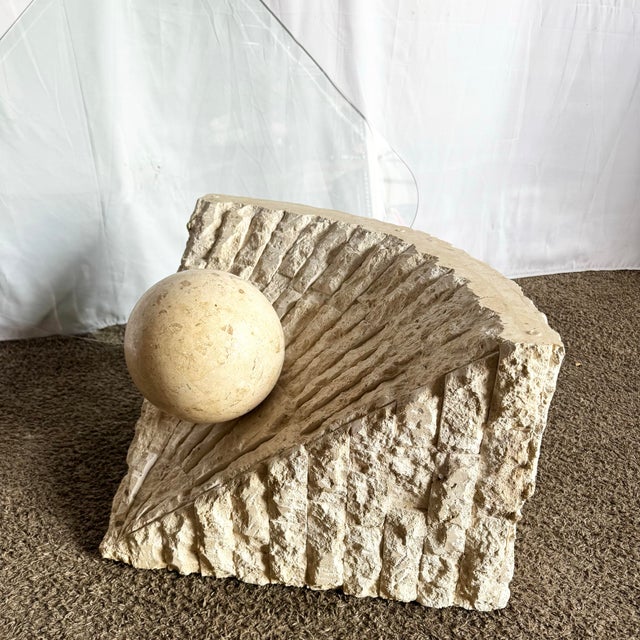 Postmodern Tessellated Stone Triangular Coffee Table For Sale - Image 4 of 7