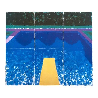 David Hockney Vintage 1978 Tyler Graphics Lithograph Print " Day Pool With Three Blues ( Paper Pool #7 ) " For Sale