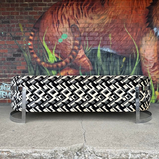 Mid-Century Modern Chrome Sofa by Flair in the Style of Milo Baughman For Sale In Cleveland - Image 6 of 12