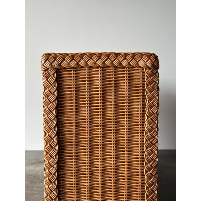 Woven Wicker Six-Drawer Dresser With Braided Rope Trim, 1980s For Sale - Image 12 of 18