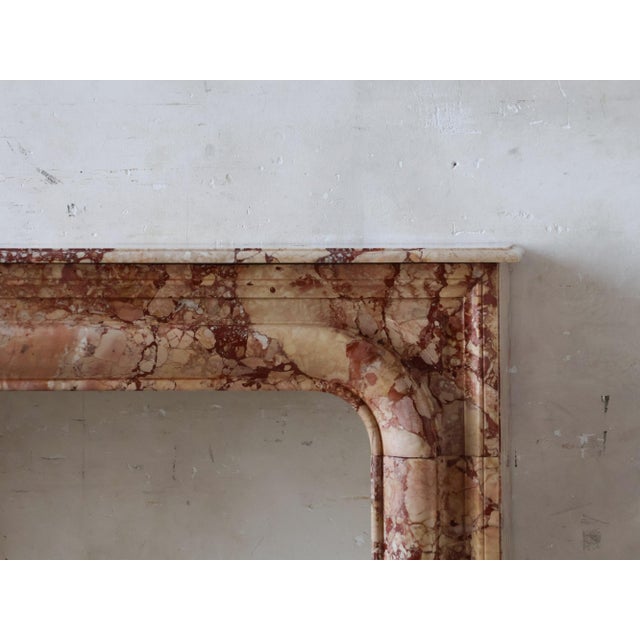 Antique French Boudin Mantelpiece in Brèche De Montmeyan Marble, 1800s For Sale - Image 3 of 15