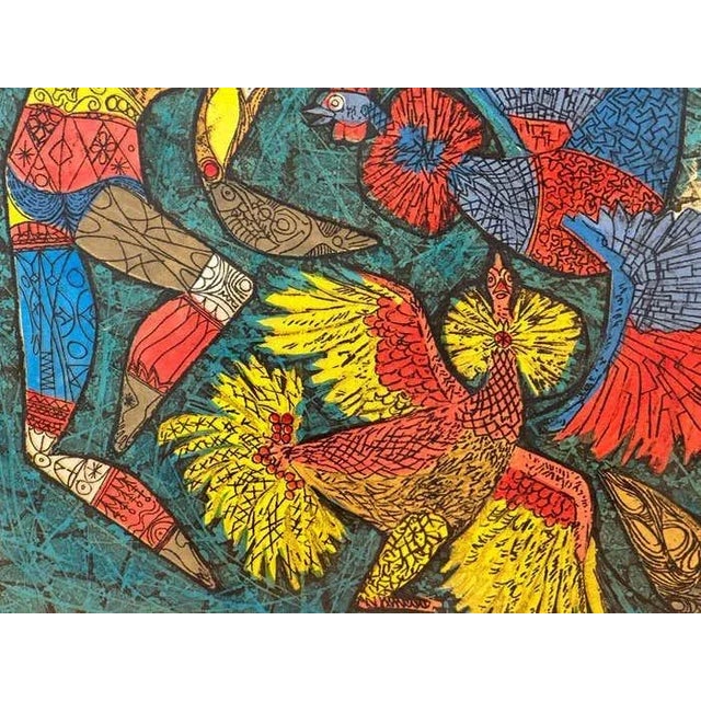 Paper "Transformation" Symbolic Colorfoul Artist Proof Etching For Sale - Image 7 of 12