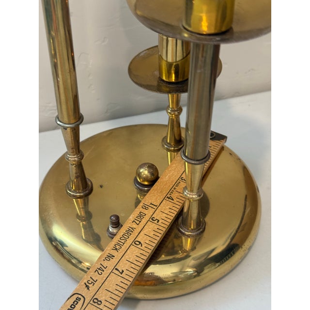 Vintage 3-Tiered Mid-Century Modern Sputnik Brass Table Lamp For Sale - Image 12 of 12