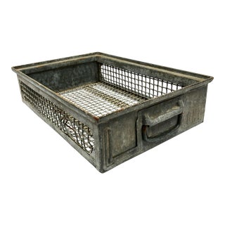 Vintage 1960s Industrial Wire Stacking Basket For Sale