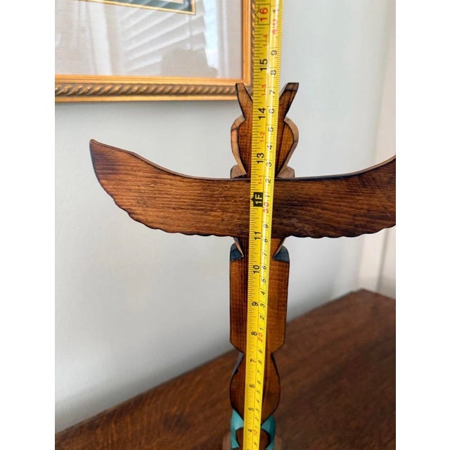 Vintage Large Hand-Carved Wooden Totem 15” Pole by Ray Moore For Sale In Jacksonville, FL - Image 6 of 8