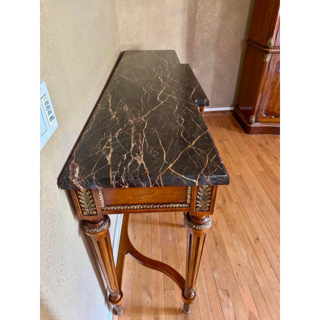 French Louis XVI Inspired Henredon Marble Top Console For Sale In San Diego - Image 6 of 12
