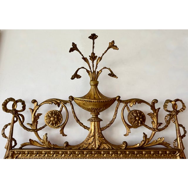 Robert Adam Style British Georgian Giltwood Wall Mirror For Sale - Image 4 of 9